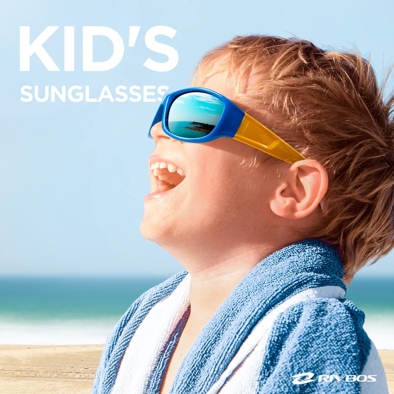 RIVBOS Rubber Kids Polarized Sunglasses With Strap Glasses Shades for Boys Girls Baby and Children Age 3-10 RBK037 - Image 2